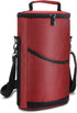 ALLCAMP 2 Bottle Wine Tote Carrier - Insulated Portable Padded Canvas Wine Bag for Travel, BYOB Restaurant, Wine Tasting, Party, Great Christmas Day Gift for Wine Lover?Red