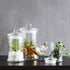KMwares 3PCs Set Small Mini Clear Glass Premium Quality Apothecary Jars/Bathroom Storage with Lids/Vanity Organizer Canisters for Cotton Balls/Swabs, Makeup Sponges, Bath Salts, Q-Tips (Clear)