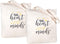 ElegantPark Teacher Gifts Set of 2 Teacher Appreciation Gift Canvas Teacher Bag and Tote with Pocket Canvas Teacher Tote Bag Glitter