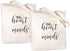 ElegantPark Teacher Gifts Set of 2 Teacher Appreciation Gift Canvas Teacher Bag and Tote with Pocket Canvas Teacher Tote Bag Glitter