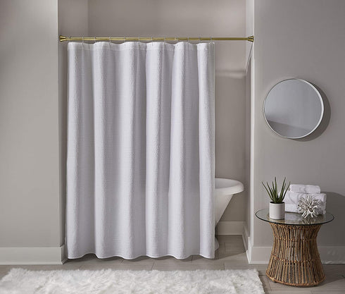 SnugSet | Ultra Strong Secure Hold Tension | No Rust | 43-72" | Adjustable | Gold Shower Curtain Rod