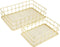 Wire Baskets, Wire Mesh Organizer Basket, Desk Drawer Countertop Freezer Storage Organizing Basket for Entryway, Bedroom, Bathroom, Office, 2 Pack(Gold)