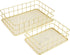 Wire Baskets, Wire Mesh Organizer Basket, Desk Drawer Countertop Freezer Storage Organizing Basket for Entryway, Bedroom, Bathroom, Office, 2 Pack(Gold)