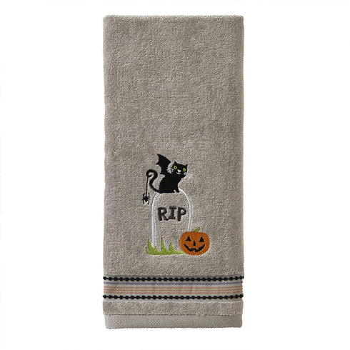 SKL Home by Saturday Knight Ltd. Graveyard Cat Hand Towel (2-Pack), Gray