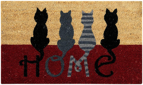 Better Trends Coir Door Mat is Strong Easy to Clean and Colorful 100 Percent Natural Coir in Vibrant Designs, 18" x 30" Rectangle, Cat