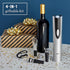 Oster 4-in-1 Wine Savoring Experience with Cordless Electric Wine Opener | Wine Kit with Rechargeable Wine Bottle Opener, Wine Pourer, Vacuum Wine Stoppers, and Foil Cutter, Black
