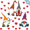 Valentines Day Decorations - Valentine Gnomes Variety Pack with Hearts Double Sided Window Cling - Reusable Valentine Window Clings Decor - Decal Sticker Decoration for Glass Door and Windows - Small