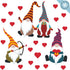 Valentines Day Decorations - Valentine Gnomes Variety Pack with Hearts Double Sided Window Cling - Reusable Valentine Window Clings Decor - Decal Sticker Decoration for Glass Door and Windows - Small