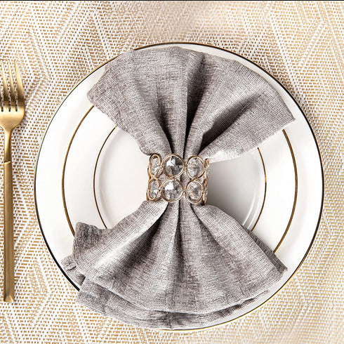 Feyarl Set of 8pcs Crystal Napkin Rings Sparkly Beads Table Dinner Napkin Holders for Wedding Centerpieces Family Special Festival Decoration