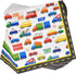 Traffic Jam Cars Trucks Transportation Party Supplies Tableware Set 24 9" Paper Plates 24 7" Plate 24 9 Oz Cups 50 Lunch Napkins for Construction Transport Vehicle Disposable Birthday Decorations