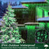 Christmas Lights Outdoor Decorations Iciclelights 39ft 450 LED Dripping Twinkle Ice String Light, 8 Modes Plug in Waterproof Fairy Curtain Lights for House Holiday Patio Yard Party Decor(Green)