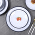 Melamine Dinnerware Set - 12pcs dinnerware set Indoor and Outdoor use, Two-color Design Dishes Dinnerware Set for 4,Dishwasher Safe, Blue