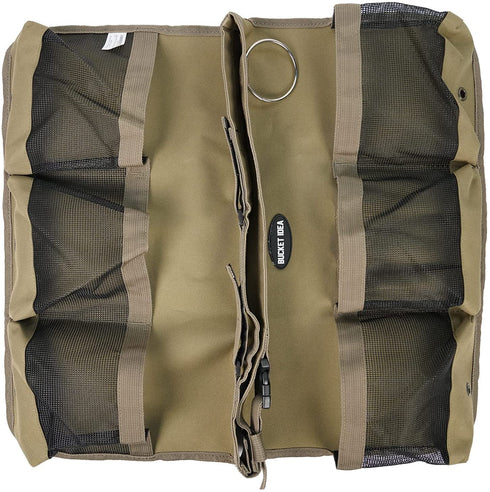 Bucket Idea Bucket Wash Tool Organizer for Garden Tools Fit 3.5 to 5 Gallon Bucket (Khaki)