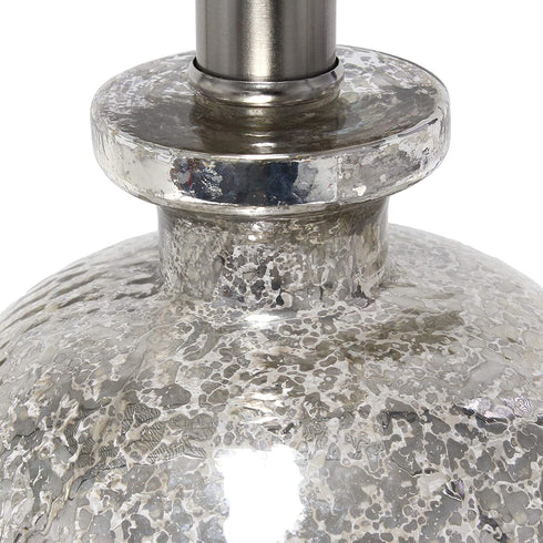 Elegant Designs LT3335-MUR Textured Glass Table Lamp, Mercury/White
