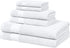 Amazon Basics Performance Bath Towels, 6 Piece Set, White
