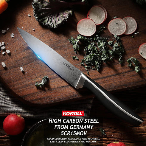 KONOLL Utility knife 5-Inch Paring knife Kitchen Fruit Knife High Carbon Steel Cutting Knife