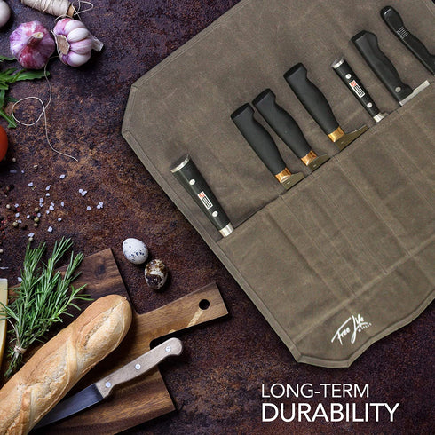 Free Life Makers Knife Storage Bag | Rolled Premium Knife Carrier Holder and Organizer