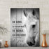 Inspirational Wall Art Canvas Farmhouse Countryside Black and White Wooden Board Animals Horse Motivational Theme Wall Decor Pictures Framed Artwork for Walls Modern Home (White Horse, 12"—16"—1 pcs)