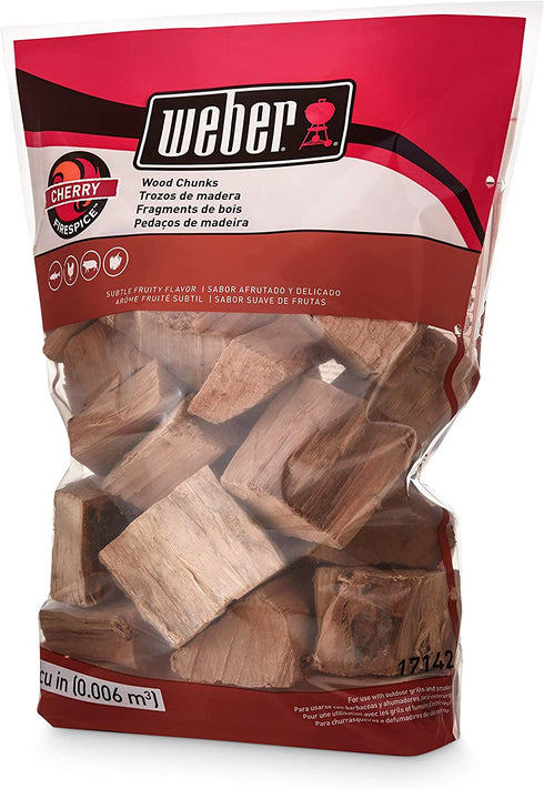 Weber Cherry Chunks, 350 cu. in. (0.006 Cubic Meter), 4 lb, Natural Wood Color