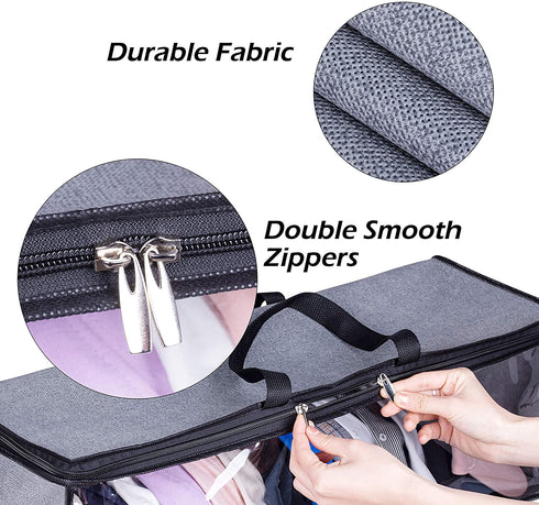 KIMBORA 2 PCS Wide Hat Storage for Baseball Caps Organizer with 2 Sturdy Handles Hat Racks Holder Grey Capbox Stackable for Home Travel