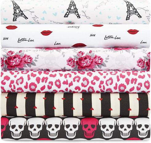 Betsey Johnson Performance Collection Bed Sheet Set-Lightweight, Breathable, Temperature Regulating Fabric. Super Soft, Easy Care Seasons, King, Love Lips