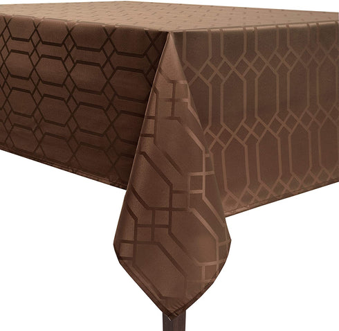 Benson Mills Solid Chagall Spillproof Fabric Tablecloth (60" x 104" Rectangular, Chocolate)