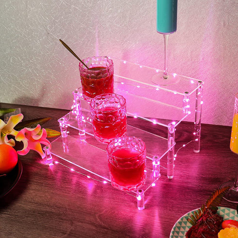 YestBuy Display Shelf Cake Stand 4 Tier Shelf Cupcake Stand Multifunctional and Durable Acrylic Stand Mounting Hardware Included Ideal for Desserts, Cosmetics, Glassware, Figurines