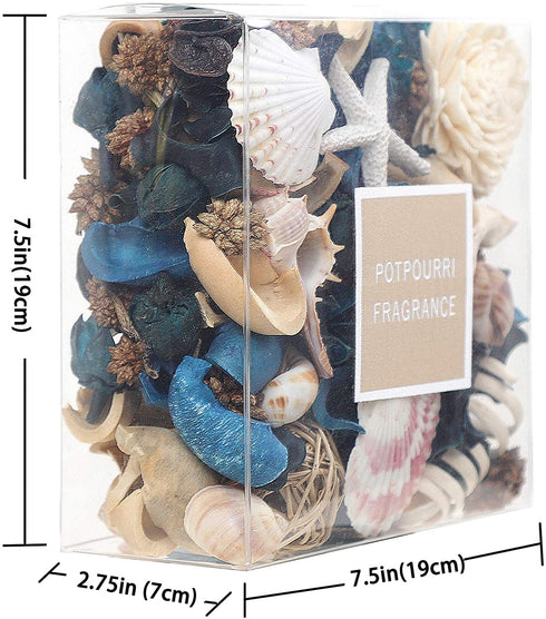 Qingbei Rina Ocean Scented Potpourris Dried Flowers in Box Home Fragrance Decoration Christmas Aroma Gift Decorative Filler for Bowl and Vase (Blue)