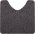 EFORPAD Curved U-Shaped Toilet Bathroom Rugs, 20 x 20 Inch, Chenille Non Slip Contoured Bath Mat Soft Absorbent Machine Washable Carpet for Bathroom Toilet, Grey