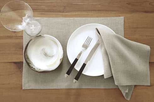 Solino Home Linen Dinner Napkins 20 x 20 Inch, Natural Set of 4, Fete, Handcrafted and Machine Washable Natural Fabric European Flax