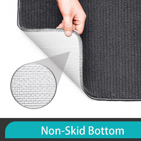 GKLUCKIN Ultra Absorbent Indoor Doormats, Durable Dark Grey 20"x32" Entryway Rug Non-Slip Rubber Bottom 0.4" Low Profile Mats for Front Door Bathroom Kitchen Laundry Room Entry Decor