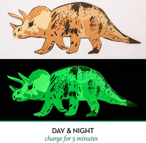 Dinosaur Wall Decals for Kids Room Glow in The Dark Stickers, Large Removable Vinyl Decor for Bedroom, Living Room, Classroom - Wall Cool Light Art Gift for Girls Boys Toddlers (Dino)
