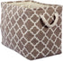 DII Polyester Container with Handles, Lattice Storage Bin, Large, Brown