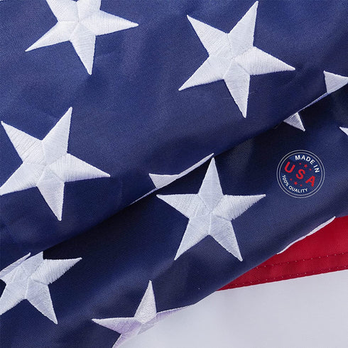 Homissor American Flags for Outside 3x5 US Flag Made in USA Heavy Duty Outdoor Durable Nylon Flag 3’ x 5’ with Embroidered Stars, Sewn Stripes and Brass Grommets