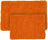 Lavish Home 2 Piece Memory Foam Shag Bath Mat - Orange