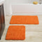 Lavish Home 2 Piece Memory Foam Shag Bath Mat - Orange