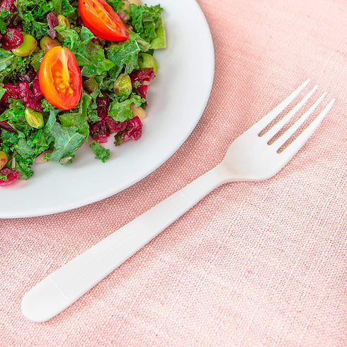 MAUI Plastic Forks And Spoons- Heavy Duty Disposable 100 Forks & 100 deep wide Soup Spoons(Set of 200 Total) - Strong Heavyweight Easy to Open Set - Good For Gathering & Parties Hard To Break by"Maui