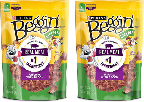 Beggin Littles Bacon Flavored 6OZ Dog Treat (Pack of 2)