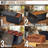 HiliStar Pullman Loaf Pan Set - with Lid Cover, Dough Scraper, Cutter, Rubber Sponge - Aluminum Pain De Mie Non-stick Bread pan with lid, Black Baking box Toast Bread bakeware - 8.3"x4.7"x4.4"