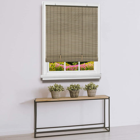 Achim Home Furnishings Vinyl Roll-Up Blind Cordless Veranda, 30" x 72", Cocoa/Almond