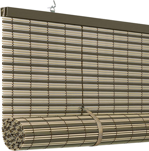 Achim Home Furnishings Vinyl Roll-Up Blind Cordless Veranda, 30" x 72", Cocoa/Almond