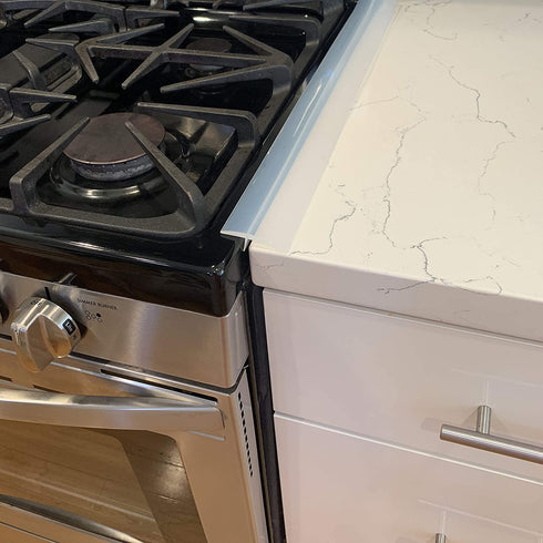 Gap Stopper® Pro - 21" Black, Professional Grade, FDA Heavy 8.6 oz Silicone, Set of 2, Covers Gap between Stove & Countertops