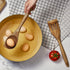 5 Piece Natural Acacia Hard Wood Kitchen Cooking Utensils, Silicone Spoon and Spatula, Slotted Turner, Flat Turner, Corner Spoon €¦