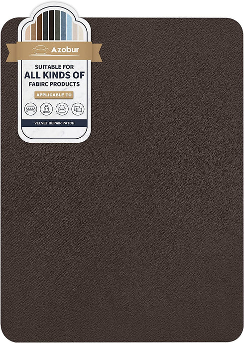 Velvet Repair Patch?Self-Adhesive Flannel Fabric Patch?Multicolor Available Anti Scratch Leather 8X11 Inch Peel and Stick for Sofas, car Seats Hand Bags Jackets (Dark Brown)