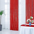 2—8FT-2PCS Red Sequin Backdrop Curtains Panels, Photography Backdrop Glitter Curtains Fabric Background for Christmas Wedding Party Decor