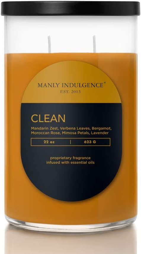 Manly Indulgence Clean Scented Jar Candle, Large, Goldenrod