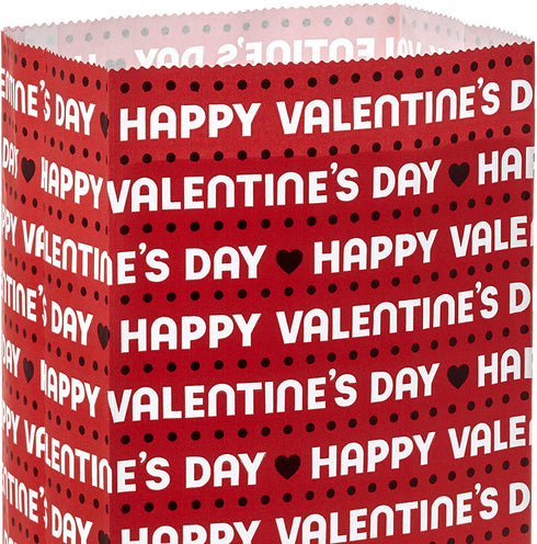 Hallmark Valentines Party Favor and Wrapped Treat Bags (15 Ct, Red, Happy Valentine's Day) for Classroom Parties, Sack Lunches and More, Small