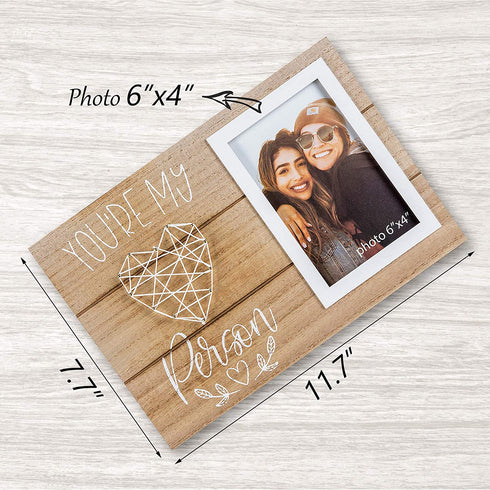 You're My Person Gifts - Best Friends Picture Frame Gift - Friend Birthday Gifts for Women, BFF, Bestfriend, Besties - Long Distance Friendship Gifts for Soul Sisters, Big Sis - 4x6 Inches Cute Photo