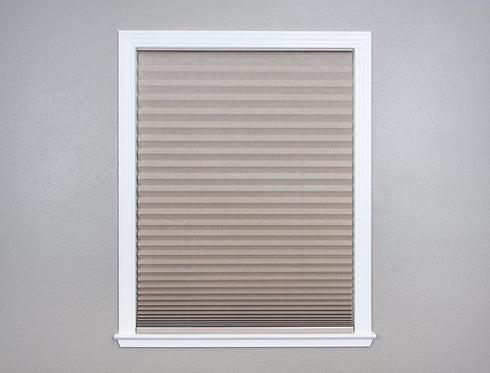 Easy Lift Trim-at-Home Cordless Pleated Light Blocking Fabric Shade Natural, 30 in x 64 in, (Fits windows 19"- 30")