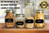 16 Glass Spice Jars Complete Set: 667 Chalkboard & Clear Printed Spice & Pantry Labels - Premier 8 fl Oz Empty Square Bottles w/ Pour/Sift & Coarse Shakers & Airtight Caps - Silicone Funnel Included